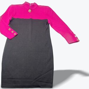 ST JOHN By Marie Gray Santana Knit Dress Caviar Designer Quiet Luxury 6